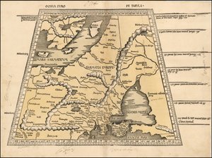 1513 kaart van Baltische staten, Scandinavië, Polen en Oost-Europa door Martin Waldseemüller