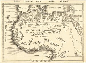 1513 kaart van Noord-Afrika door Martin Waldseemüller