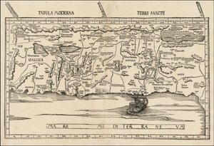 1513 kaart van Palestina door Martin Waldseemüller