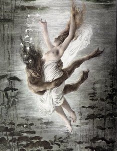 Zeemoster ontvoert een jonge vrouw (detail van 14299), "Allegorien", Martin Gerlach, ca. 1900.