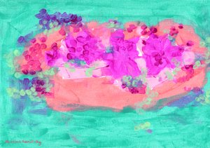 Bloemenmand met rozen door Martina Konitzky