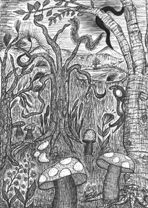 Landschap met Paddenstoelen