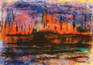 Skyline weerspiegelingen in de avond door Martina Konitzky
