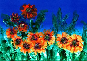 De donkere blauwe lucht