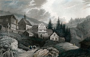 De kerk Maria Schnee, Rigi, Zwitserland, 1850 door Martini