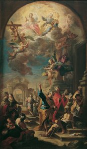 De apostelen Petrus en Johannes genezen een lamme door Martino Altomonte