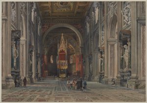 Interieur van San Giovanni in Laterano, Rome, ca. 1896 door Martino del Don