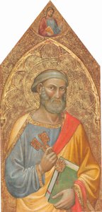 Sint Pieter, met Sint Jacobus Major boven, [linker paneel], ca. 1415-1420
