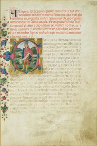 Geïllustreerde initiaal C met De Profeet Daniël in een Landschap, ca. 1471