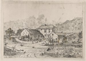 Boerenhoeve aan de waterrand door Martinus Antonius Kuytenbrouwer jr.