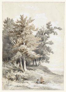 Bosrand met figuren door Martinus Antonius Kuytenbrouwer jr.