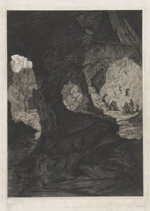 Gezicht op een grot door Martinus Antonius Kuytenbrouwer jr.