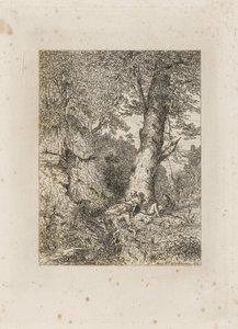 Rustende krijgsmannen onder een boom door Martinus Antonius Kuytenbrouwer jr.