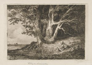 Twee jagers aan de waterkant door Martinus Antonius Kuytenbrouwer jr.