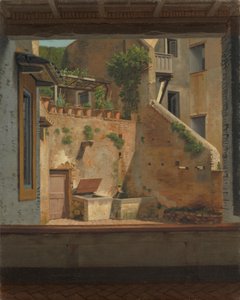 Een binnenplaats in Rome. Kopie naar Eckersberg