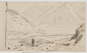 Berglandschap met wandelaar door Martinus Rørbye