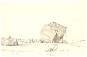 Een schip in reparatie