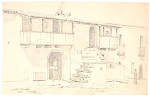 Straat in Grotta Minarda in Abruzzo door Martinus Rørbye