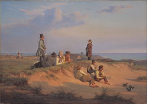 Mannen van Skagen op een zomeravond in goed weer