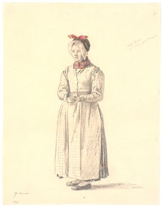 Staand Boerenmeisje uit Samsø door Martinus Rørbye