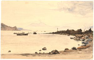 Uitzicht op de Vesuvius vanaf Procida