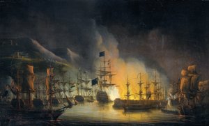 Het bombardement van Algiers (26-27 augustus 1816) door Martinus Schouman (signed by artist)