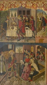 Sint Christoffel neemt afscheid van de Koning die Satan vreesde, Sint Christoffel en zijn bekeerlingen door Martín de Soria