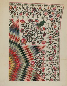 Patchwork en applicatie quilt door Mary Berner
