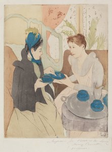 Middagthee feestje door Mary Cassatt