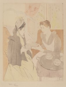 Theekransje in de middag door Mary Cassatt
