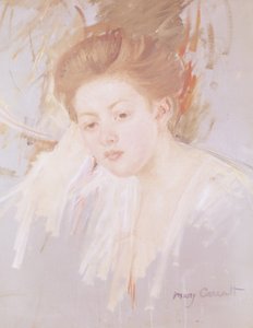 Hoofd van een Jong Meisje door Mary Cassatt