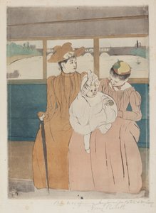 In de Omnibus, 1890-1891 door Mary Cassatt