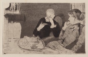 Lydia en haar moeder aan de thee door Mary Cassatt