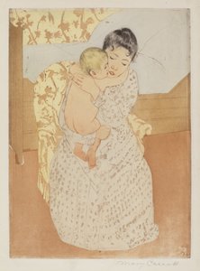 Moederlijke omhelzing, ca. 1891 door Mary Cassatt