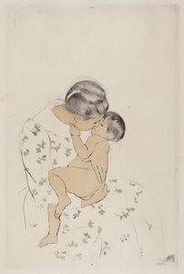Moederkus door Mary Cassatt