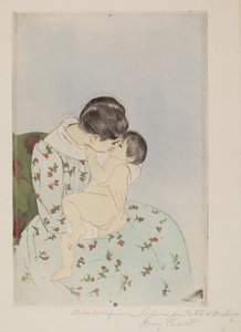 Moederkus door Mary Cassatt