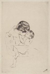 Moederkus, 1890-1891 door Mary Cassatt