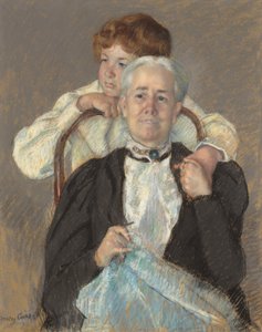 Portret van mevrouw Cyrus J. Lawrence met haar kleinzoon R. Lawrence Oakley door Mary Cassatt