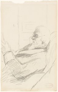 De vader van de kunstenaar Lezen door Mary Cassatt