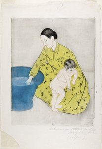 Het bad, 1890-91 door Mary Cassatt