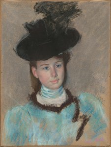 De Zwarte Hoed, ca. 1890 door Mary Cassatt