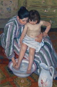 Het bad van het kind door Mary Cassatt