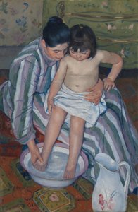 Het bad van het kind door Mary Cassatt