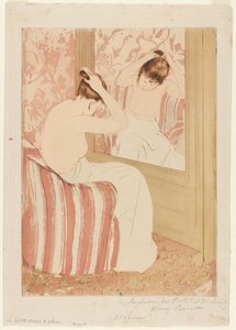 Het Kapsel, 1890-1891 door Mary Cassatt