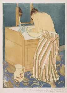 Vrouw aan het baden (La Toilette), 1890-1 door Mary Cassatt
