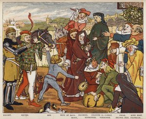 Geoffrey Chaucer, De Canterbury Tales, De pelgrims verlaten de Tabard Inn