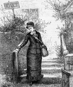 Een vrouw die naar een huis kijkt om te huren door Mary Ellen Edwards