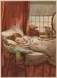 Kind slaapt in bed door Mary Ellen Edwards