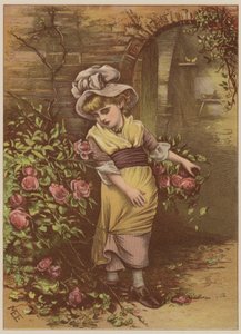 Meisje plukt rozen door Mary Ellen Edwards