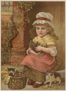 Meisje met kittens door Mary Ellen Edwards